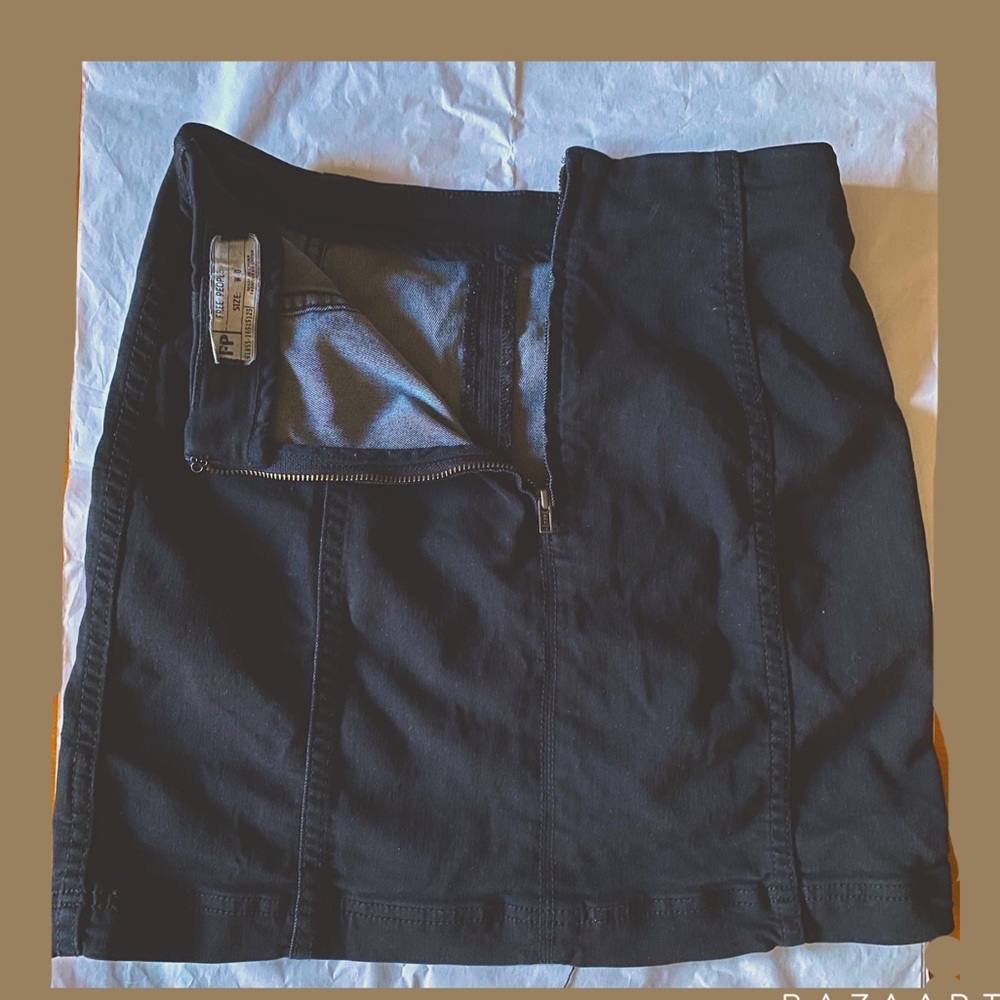 Black Free People Canvas Mini Skirt